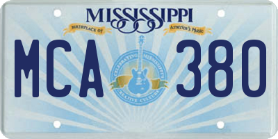 MS license plate MCA380