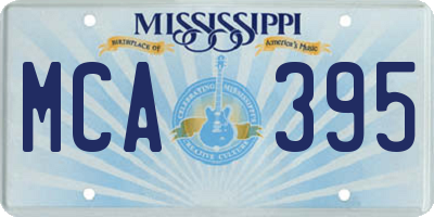MS license plate MCA395