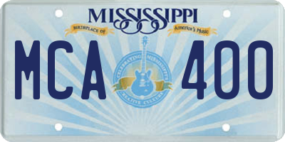 MS license plate MCA400