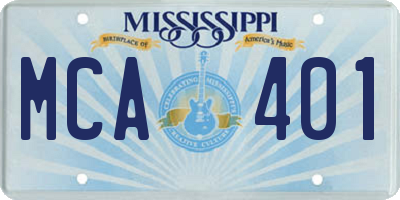 MS license plate MCA401