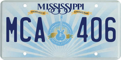 MS license plate MCA406