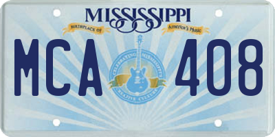 MS license plate MCA408