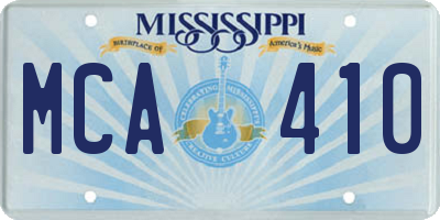 MS license plate MCA410