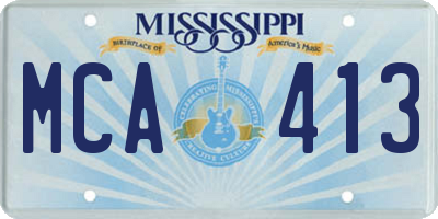 MS license plate MCA413