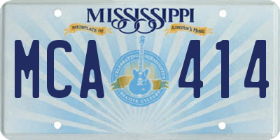 MS license plate MCA414