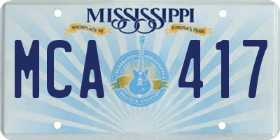 MS license plate MCA417