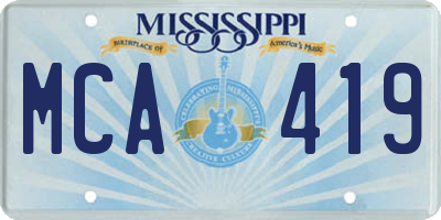 MS license plate MCA419