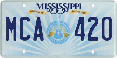 MS license plate MCA420