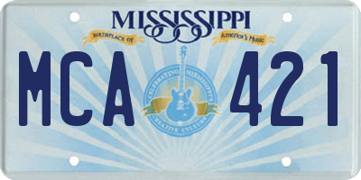 MS license plate MCA421