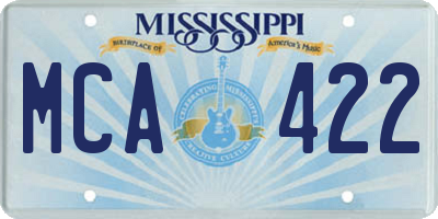 MS license plate MCA422