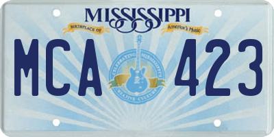 MS license plate MCA423