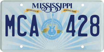 MS license plate MCA428