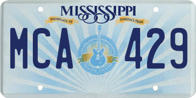 MS license plate MCA429