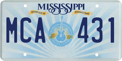 MS license plate MCA431
