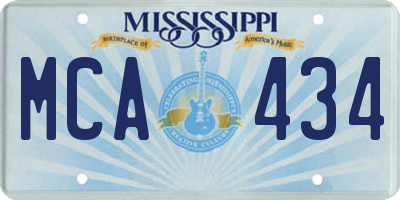 MS license plate MCA434