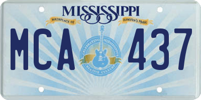 MS license plate MCA437