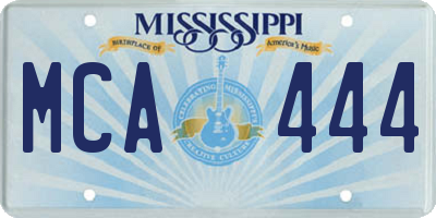 MS license plate MCA444