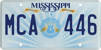 MS license plate MCA446