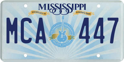 MS license plate MCA447