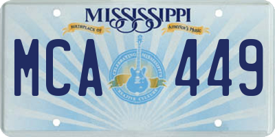MS license plate MCA449