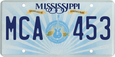 MS license plate MCA453