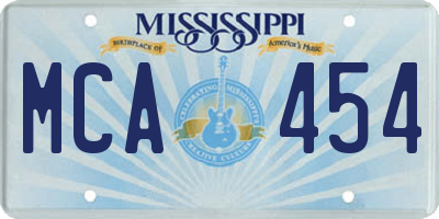 MS license plate MCA454