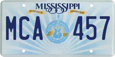 MS license plate MCA457