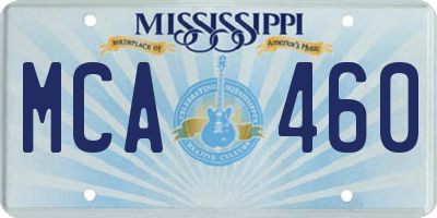 MS license plate MCA460