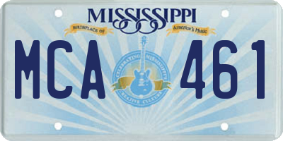 MS license plate MCA461