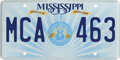 MS license plate MCA463