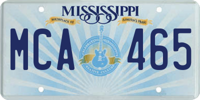 MS license plate MCA465