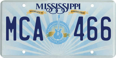 MS license plate MCA466