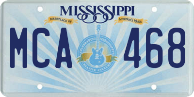 MS license plate MCA468