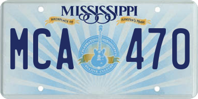 MS license plate MCA470