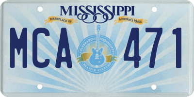 MS license plate MCA471