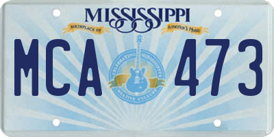 MS license plate MCA473