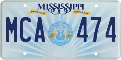MS license plate MCA474