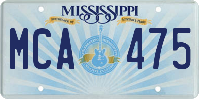 MS license plate MCA475
