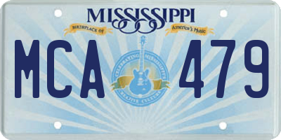MS license plate MCA479