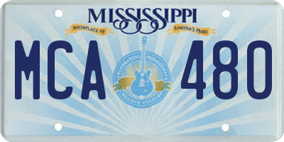 MS license plate MCA480