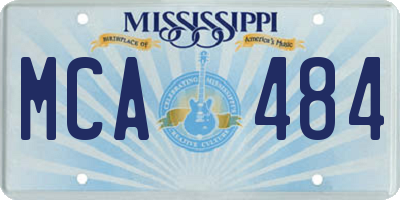 MS license plate MCA484