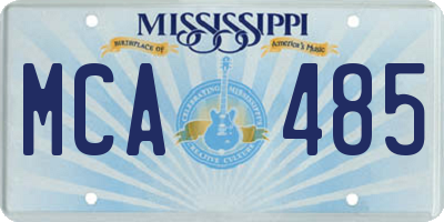 MS license plate MCA485