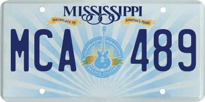 MS license plate MCA489
