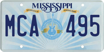 MS license plate MCA495