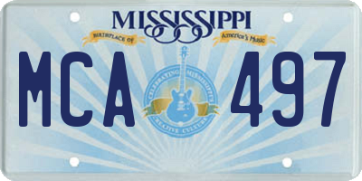 MS license plate MCA497