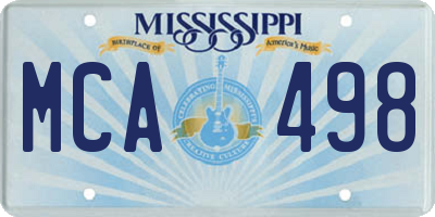 MS license plate MCA498
