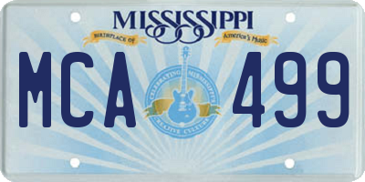MS license plate MCA499