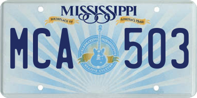 MS license plate MCA503