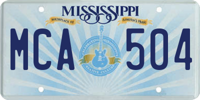MS license plate MCA504