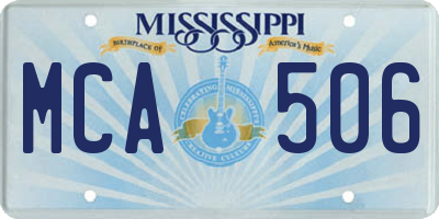 MS license plate MCA506